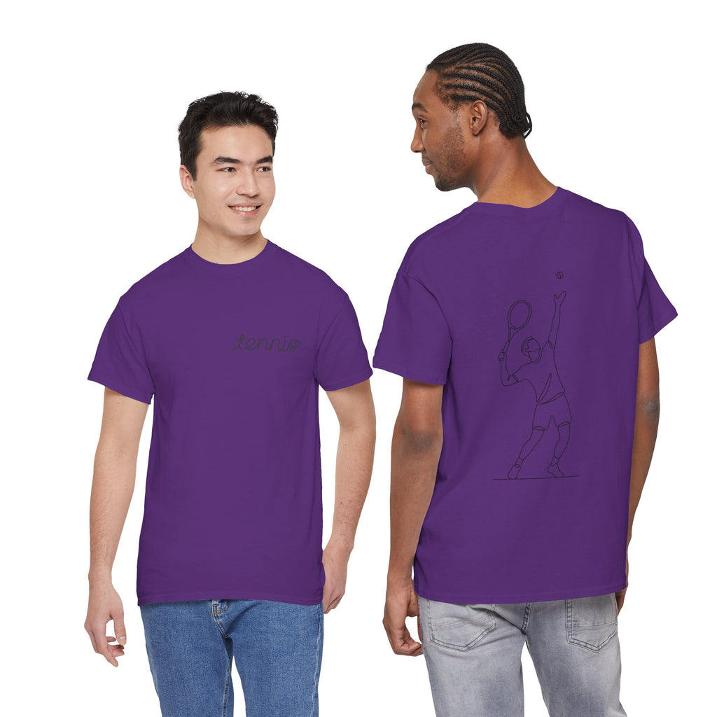 Tennis Serve Line Art Tee — Minimalist Tennis T-Shirt