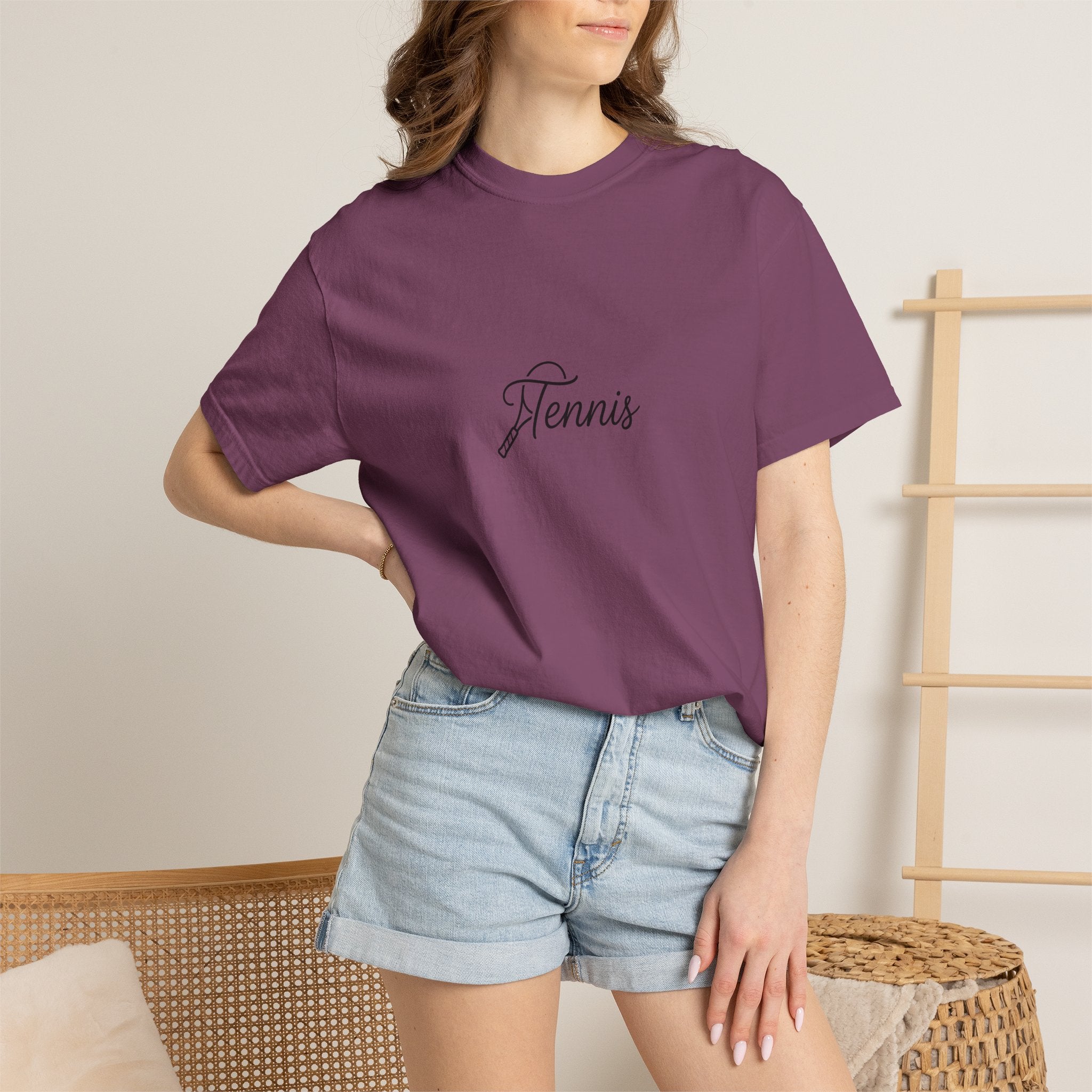 Tennis Script Tee — Minimalist Athletic Tennis T‑Shirt