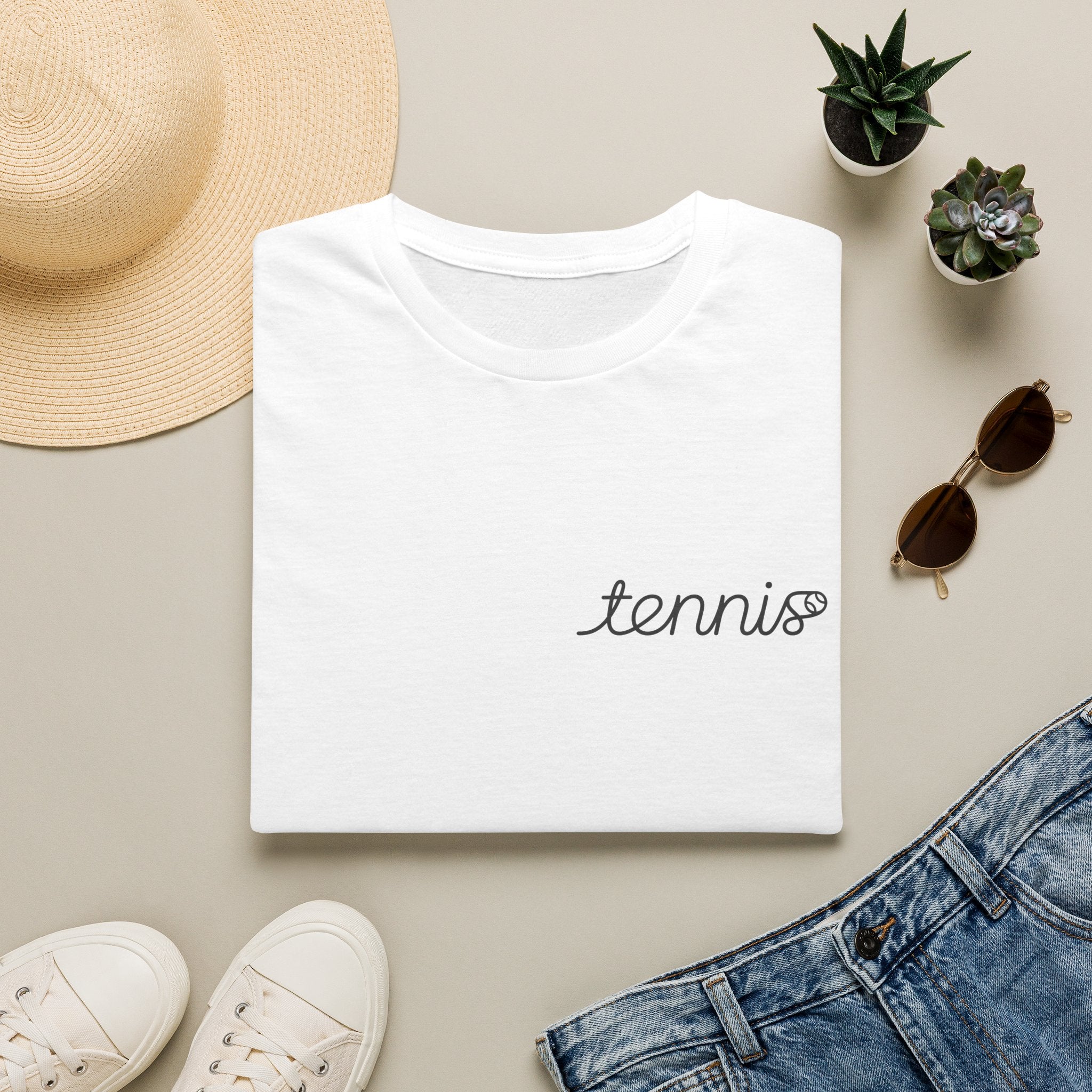Tennis Script T-Shirt — Minimal Athletic Tee for Players & Fans
