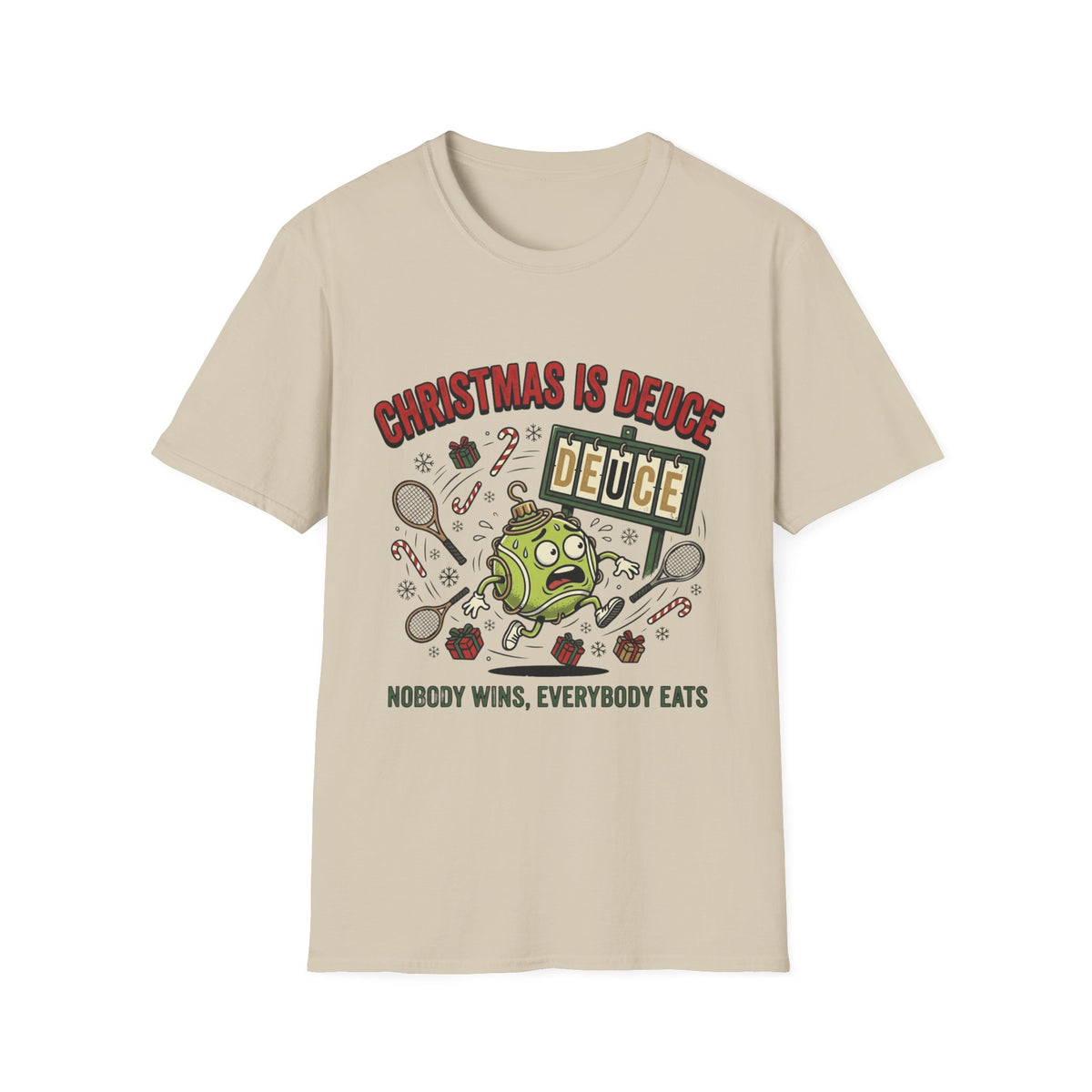 Christmas Is Deuce T-Shirt — Funny Holiday Card Game Tee