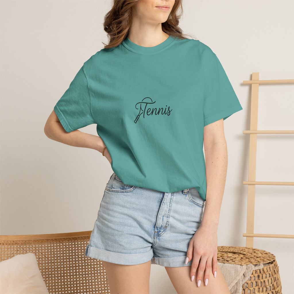 Tennis Script Tee — Minimalist Athletic Tennis T‑Shirt