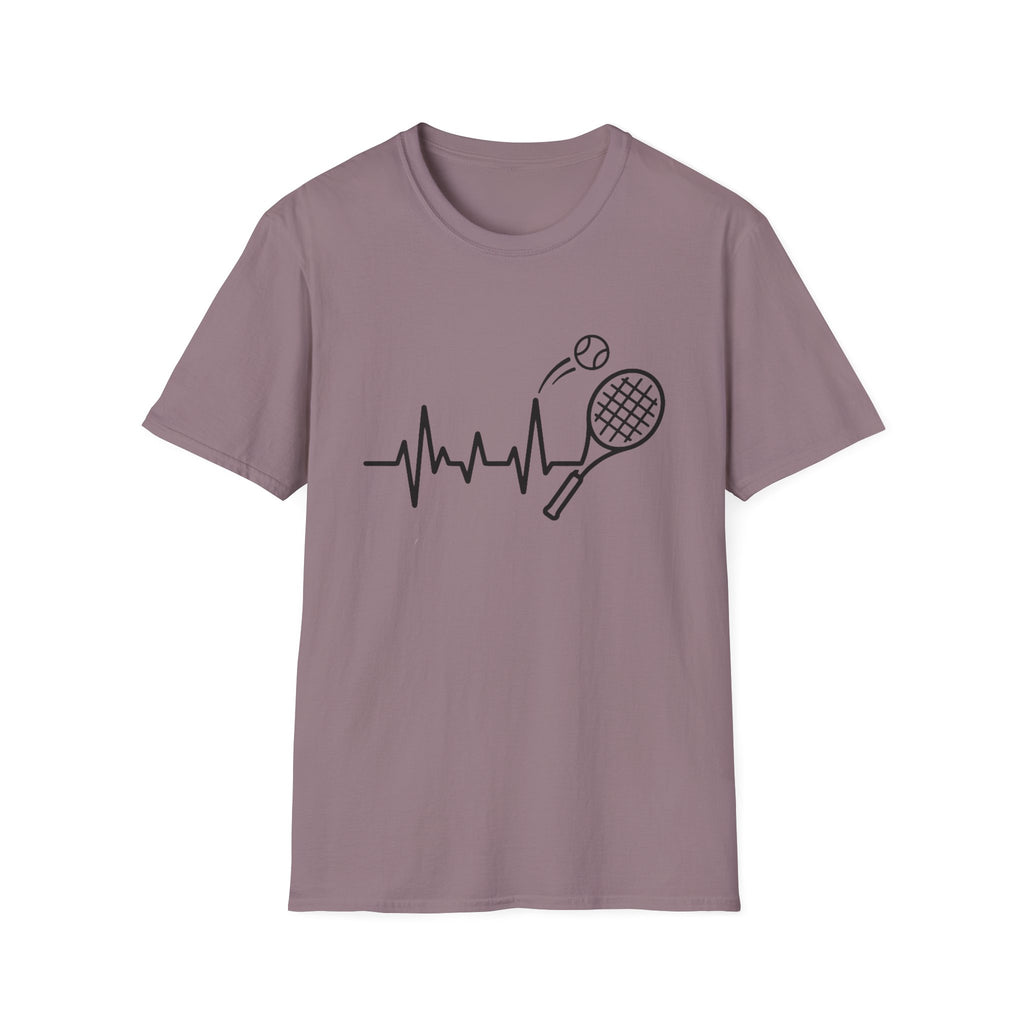 Tennis Heartbeat T-Shirt — Racket & Ball Graphic Tee for Players