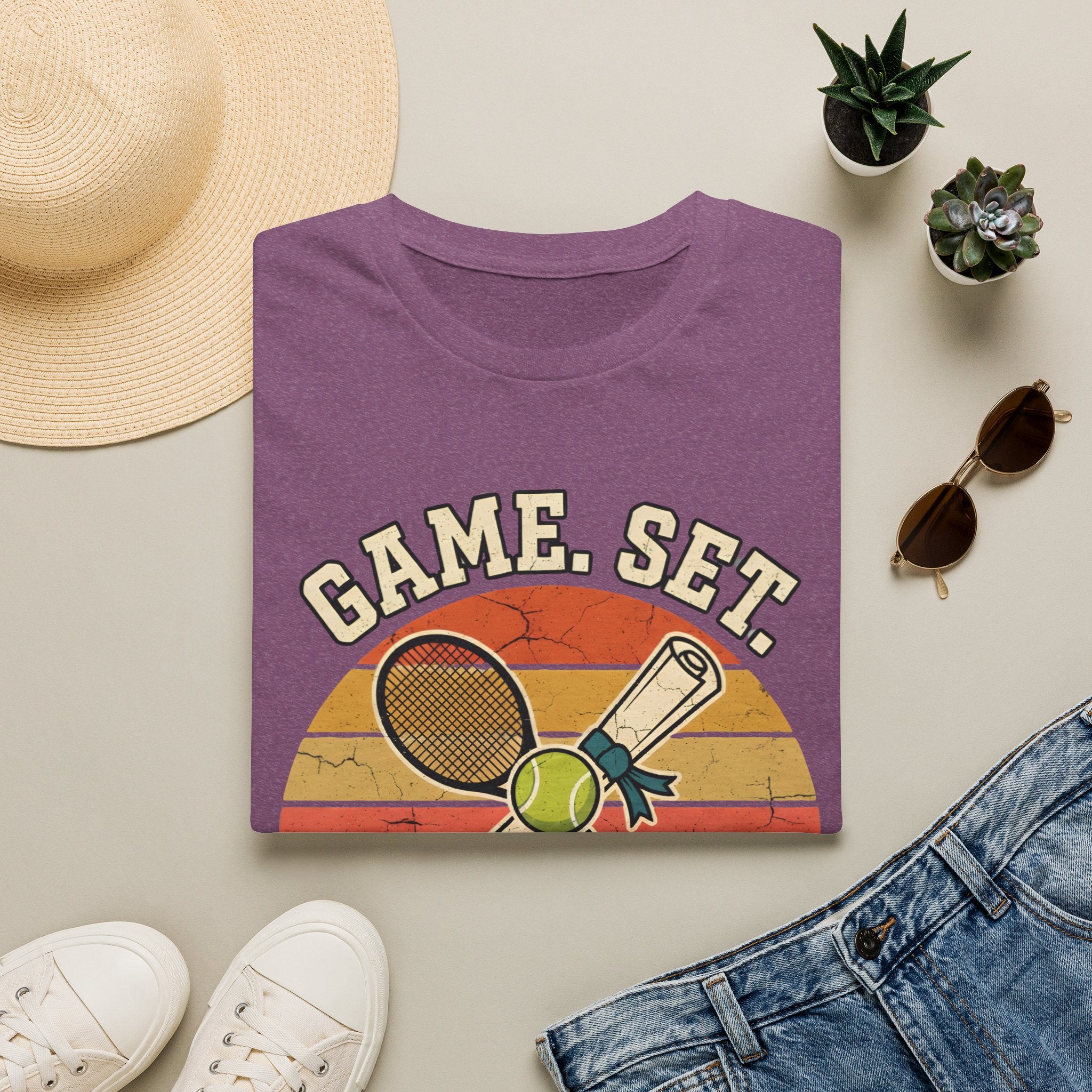 game set graduate Tennis T-shirt