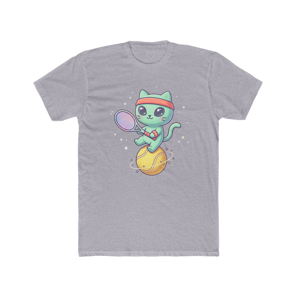 Retro Kawaii Tennis Cat Tee — Cute Alien Cat Playing Tennis Graphic T-Shirt