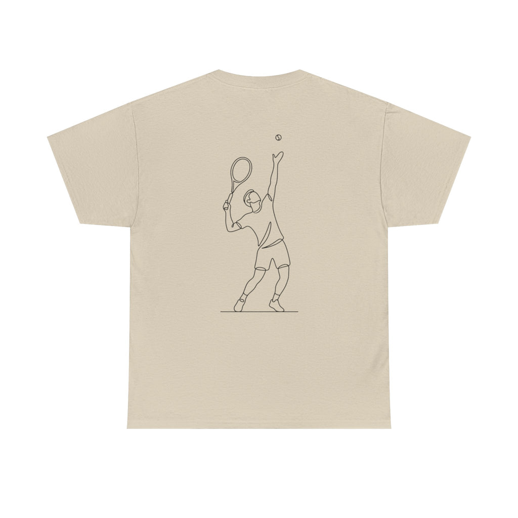 Tennis Serve Line Art Tee — Minimalist Tennis T-Shirt