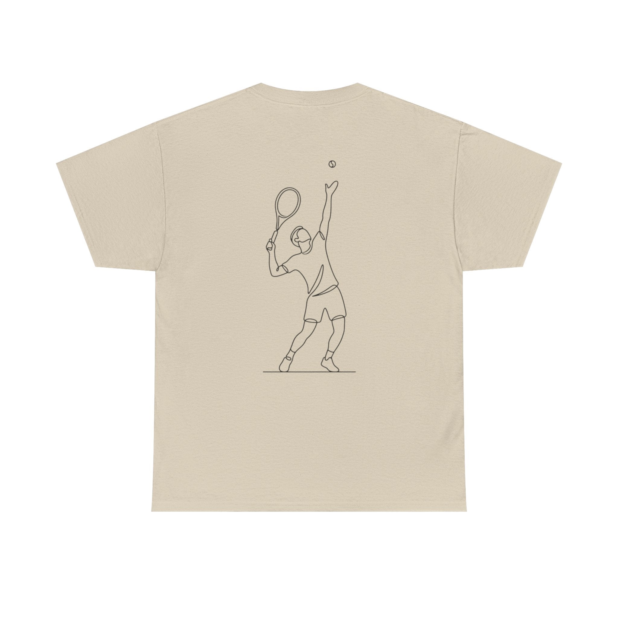 Tennis Serve Line Art Tee — Minimalist Tennis T-Shirt