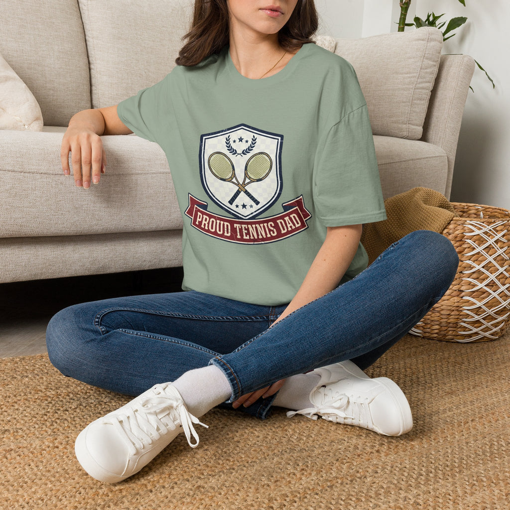 Proud Tennis Dad T-Shirt — Vintage Tennis Crest Tee