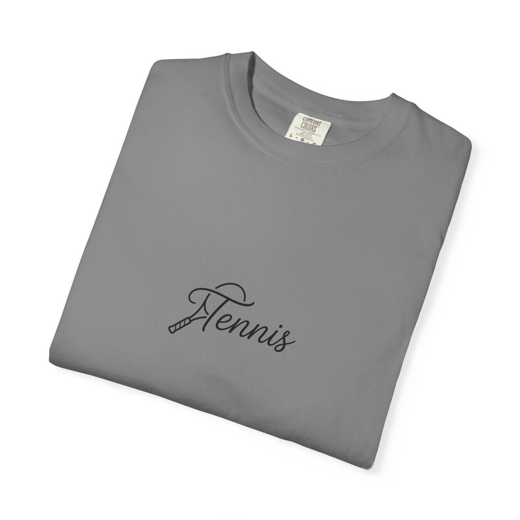 Tennis Script Tee — Minimalist Athletic Tennis T‑Shirt