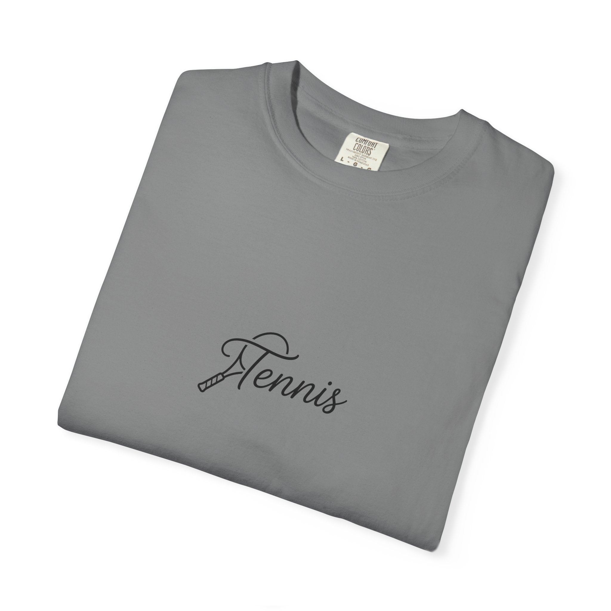 Tennis Script Tee — Minimalist Athletic Tennis T‑Shirt