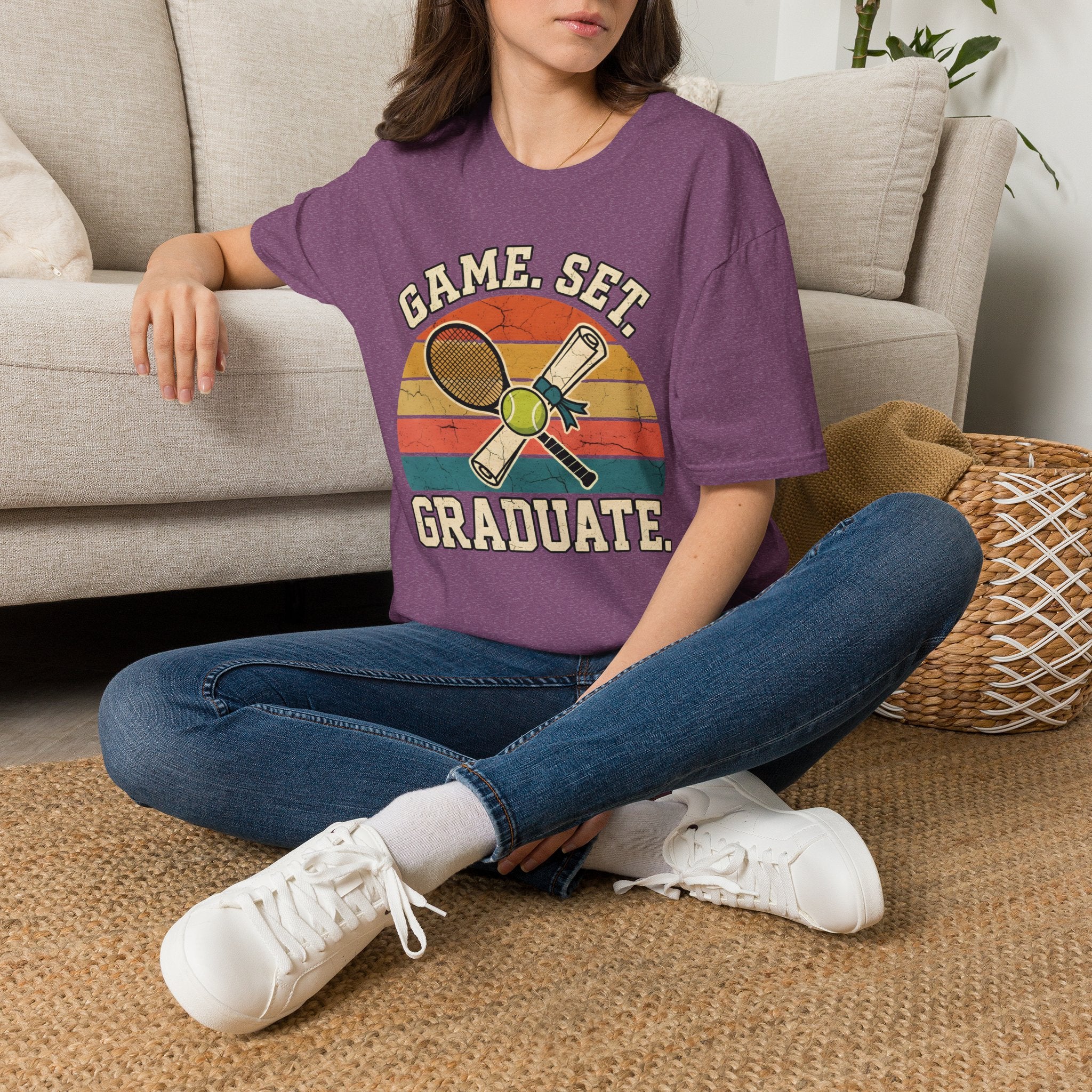 game set graduate Tennis T-shirt