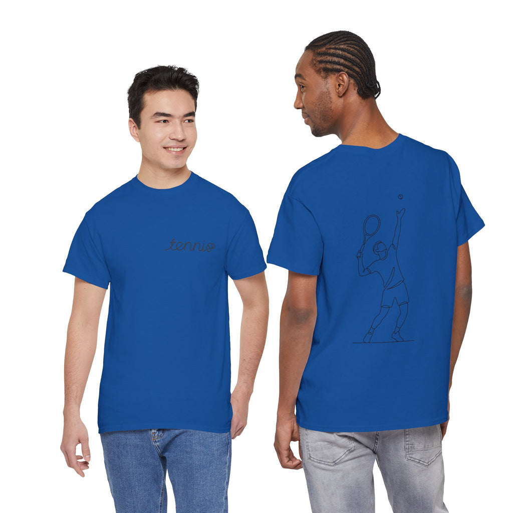 Tennis Serve Line Art Tee — Minimalist Tennis T-Shirt
