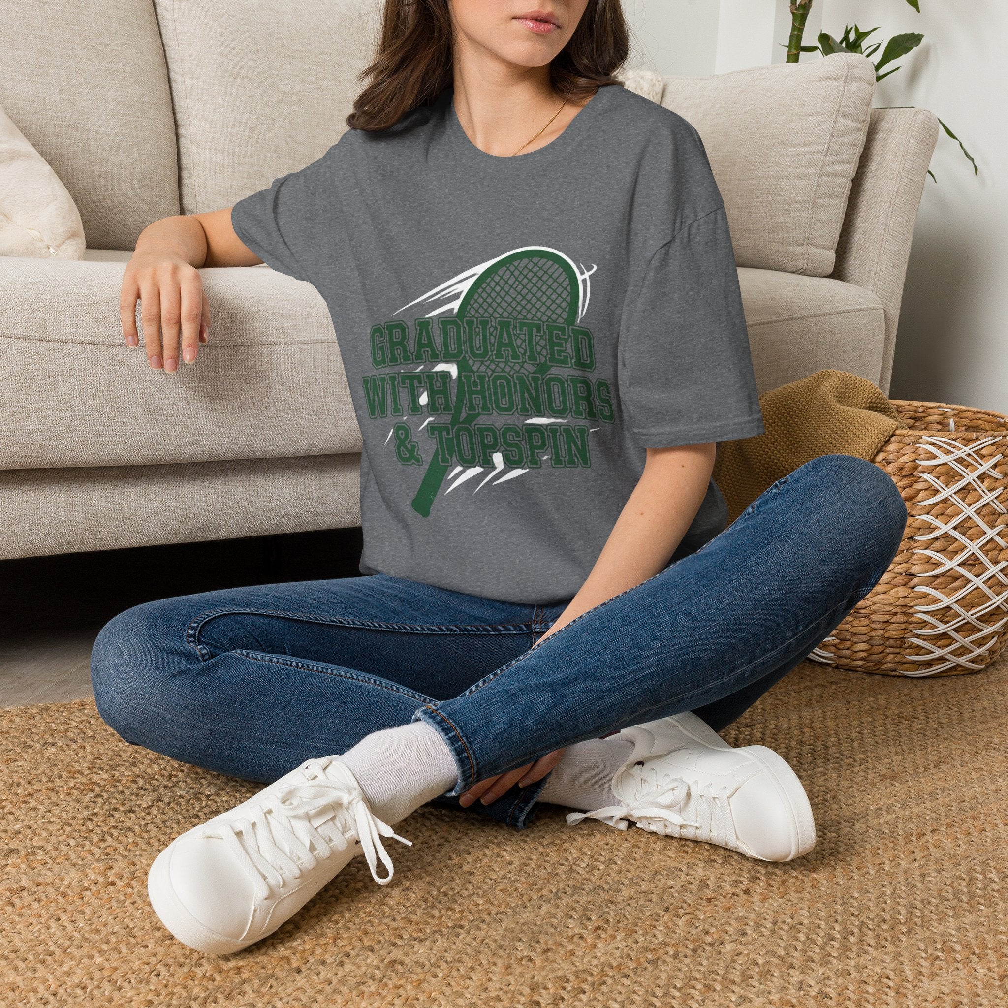 Graduated With Honors Tennis T-Shirt — Vintage Collegiate Topspin Tee