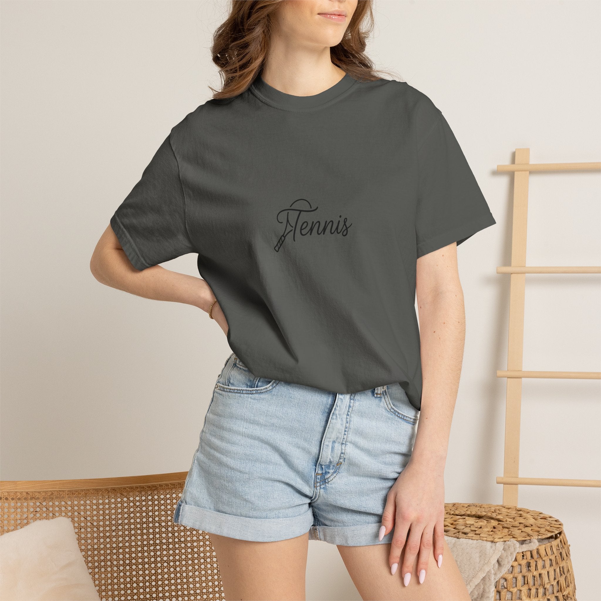 Tennis Script Tee — Minimalist Athletic Tennis T‑Shirt