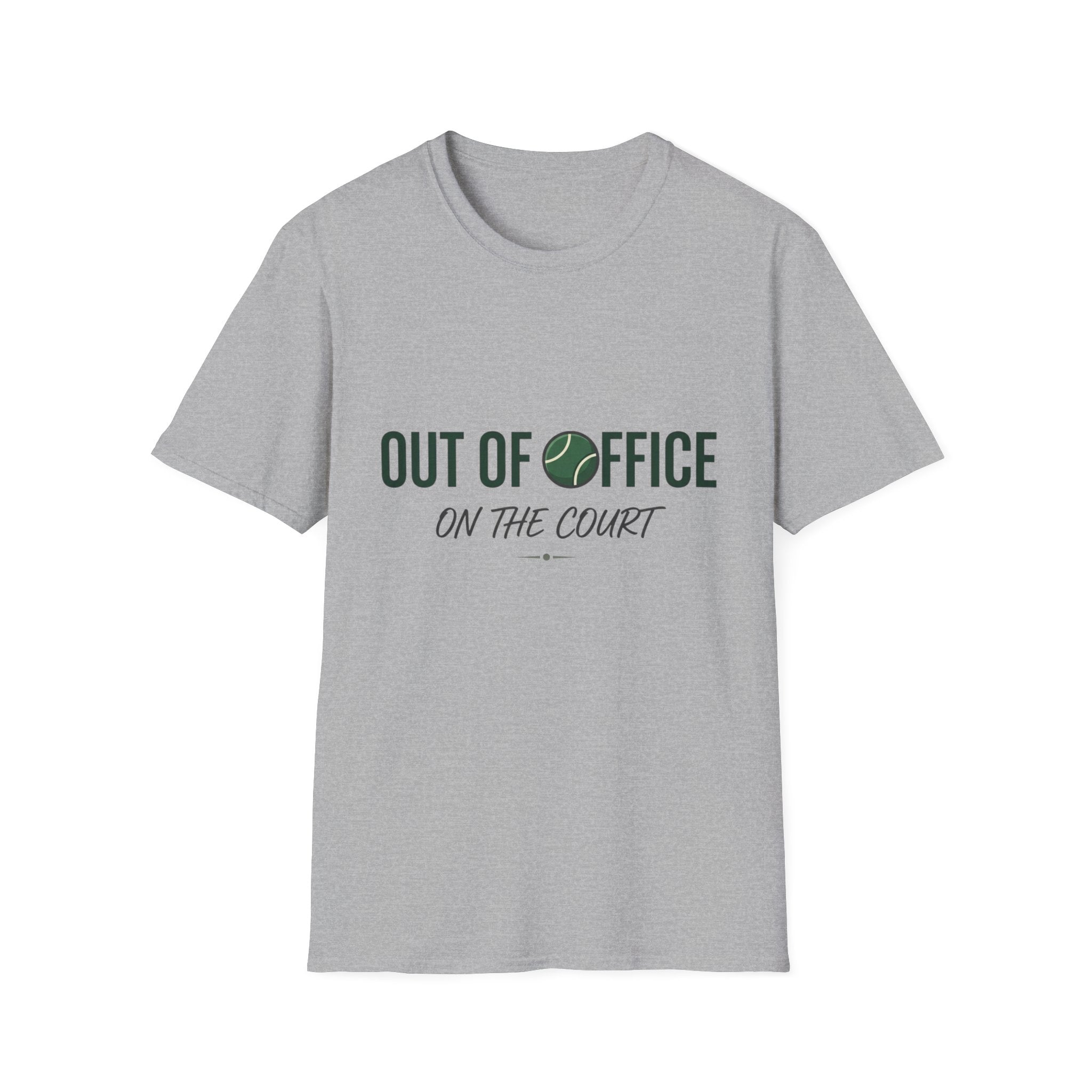 T-Shirt — "Out of Office on the Court" Tennis Graphic Tee