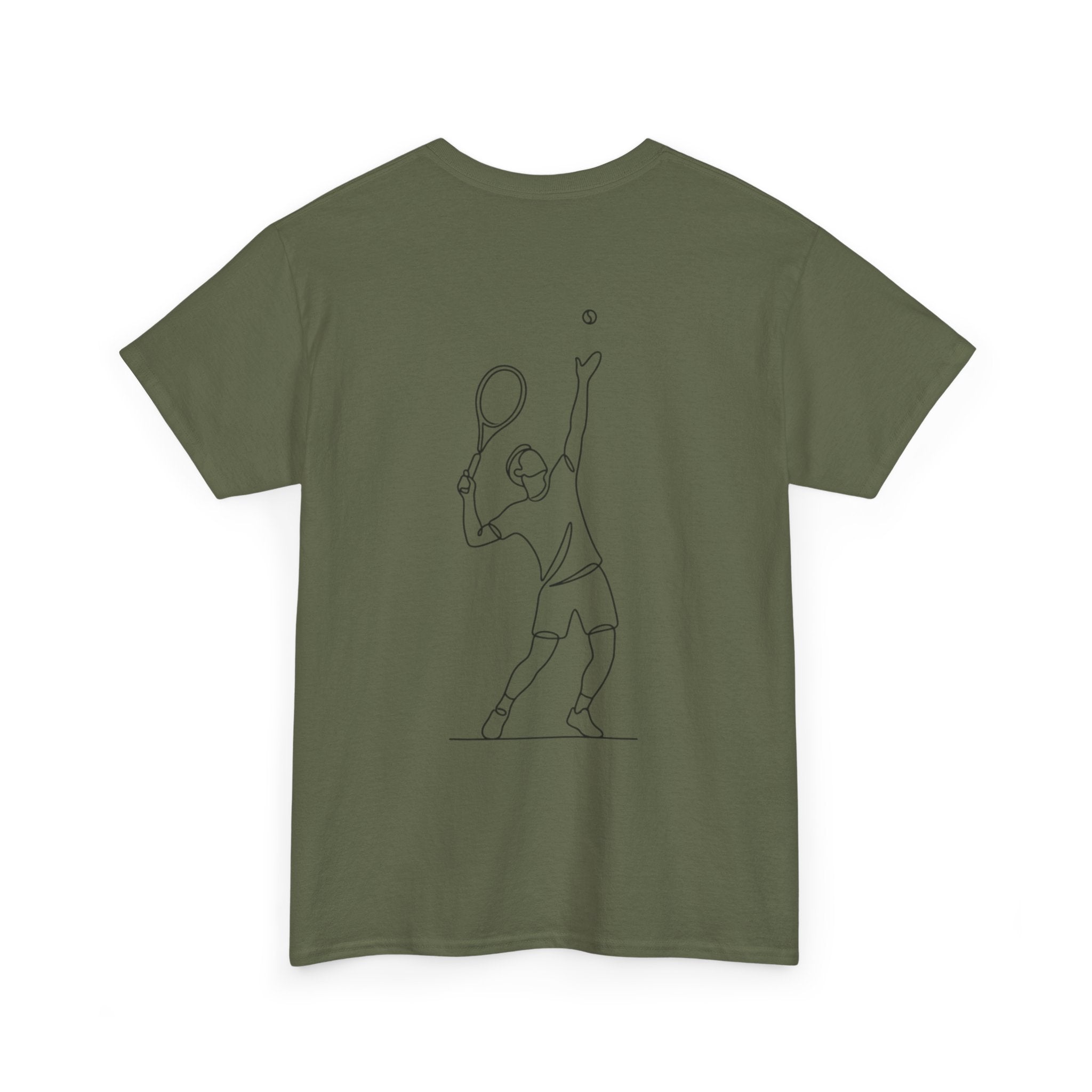 Tennis Serve Line Art Tee — Minimalist Tennis T-Shirt
