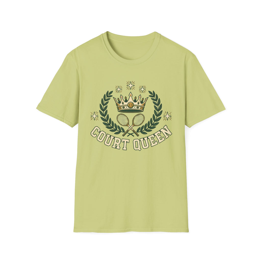 Court Queen Tennis T-Shirt — Vintage Crown Crest Tee