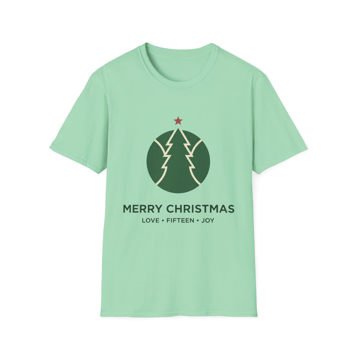 Christmas Tree Circle T-Shirt — "Merry Christmas" Holiday Tee