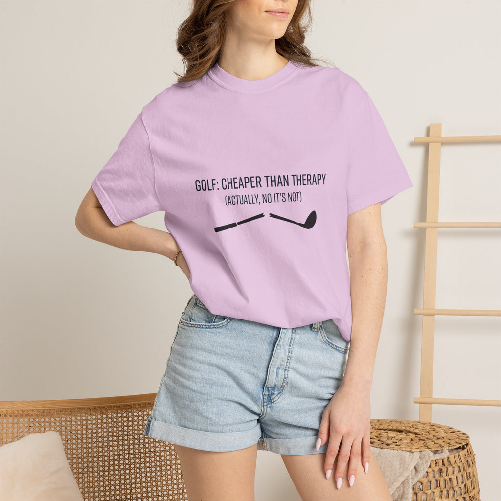 Golf: Cheaper Than Therapy T-Shirt — Funny Golfers Tee