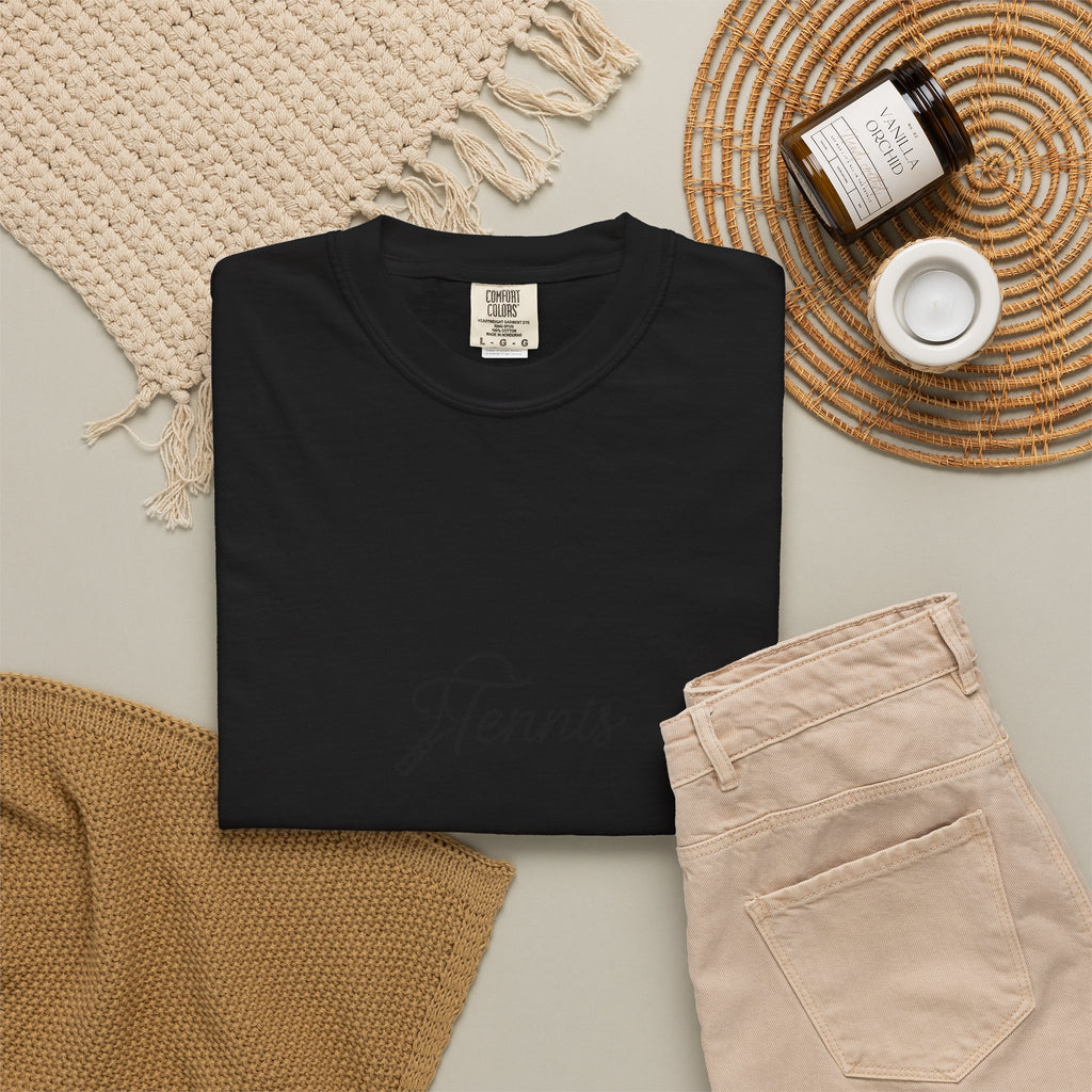 Tennis Script Tee — Minimalist Athletic Tennis T‑Shirt
