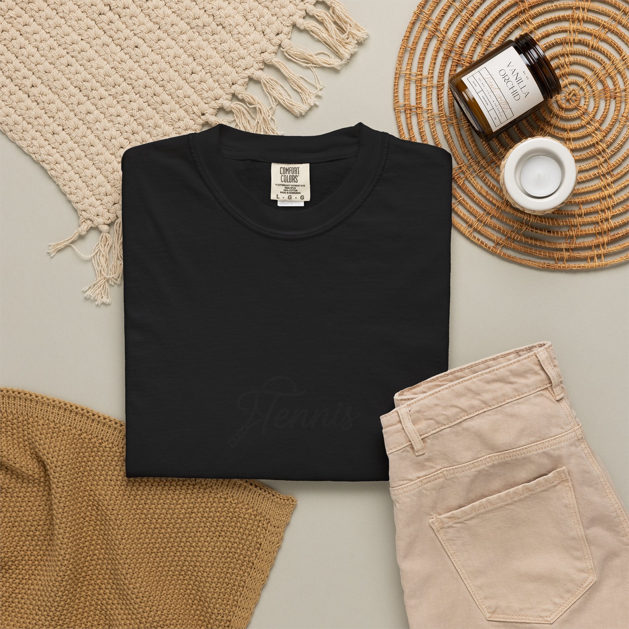 Tennis Script Tee — Minimalist Athletic Tennis T‑Shirt