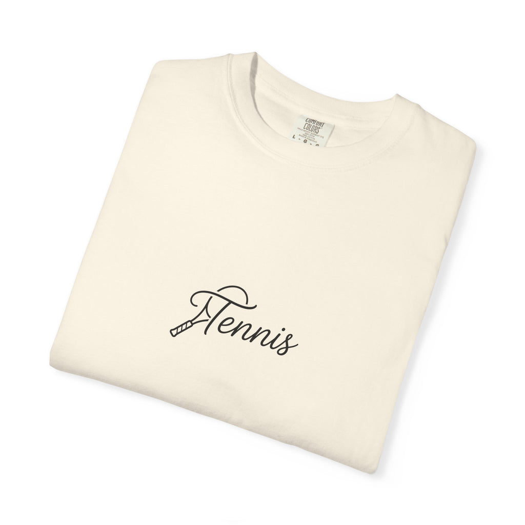 Tennis Script Tee — Minimalist Athletic Tennis T‑Shirt