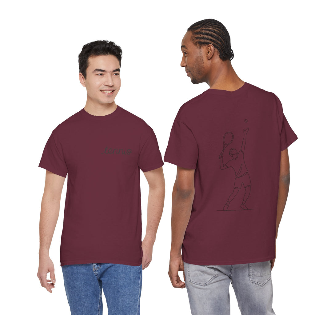 Tennis Serve Line Art Tee — Minimalist Tennis T-Shirt