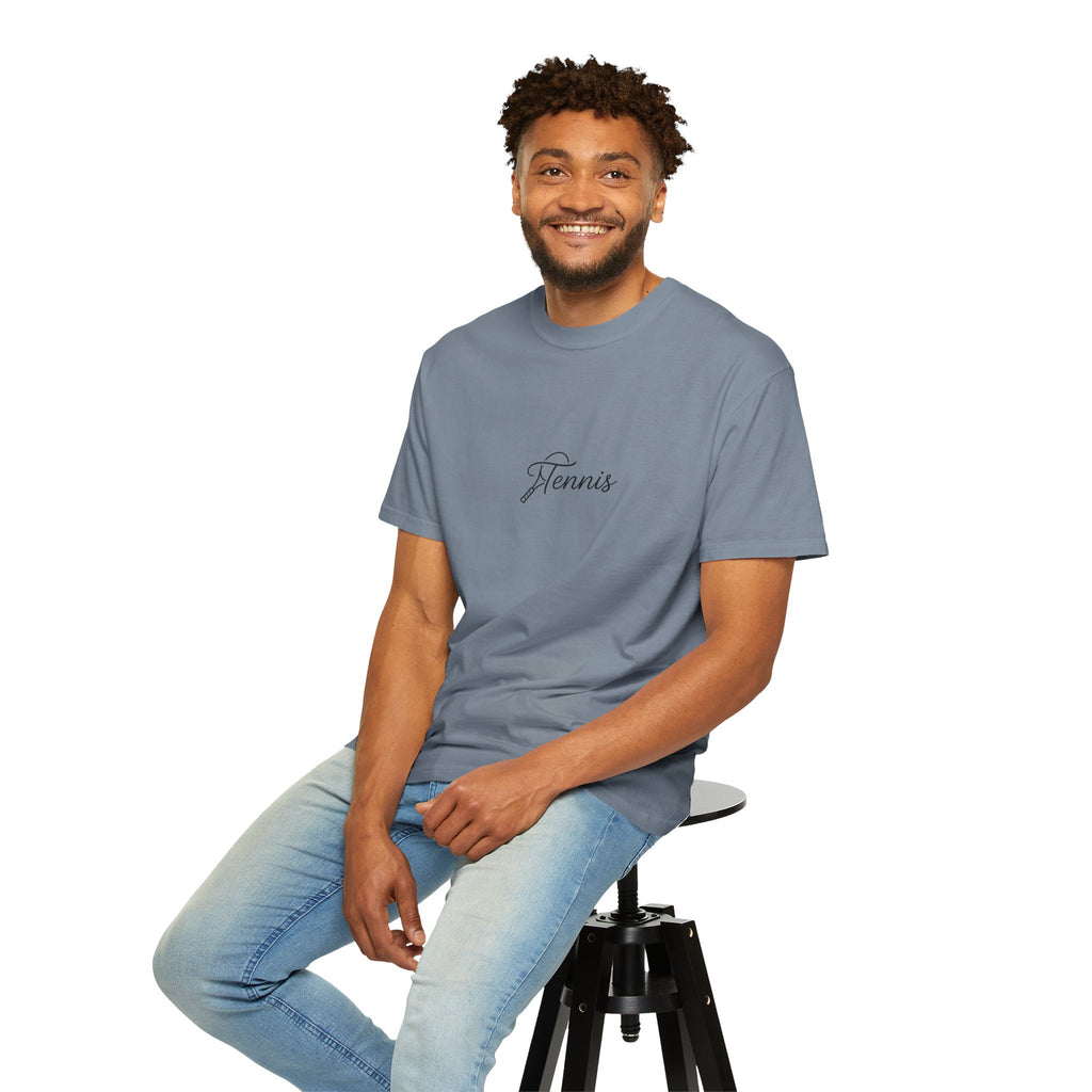 Tennis Script Tee — Minimalist Athletic Tennis T‑Shirt