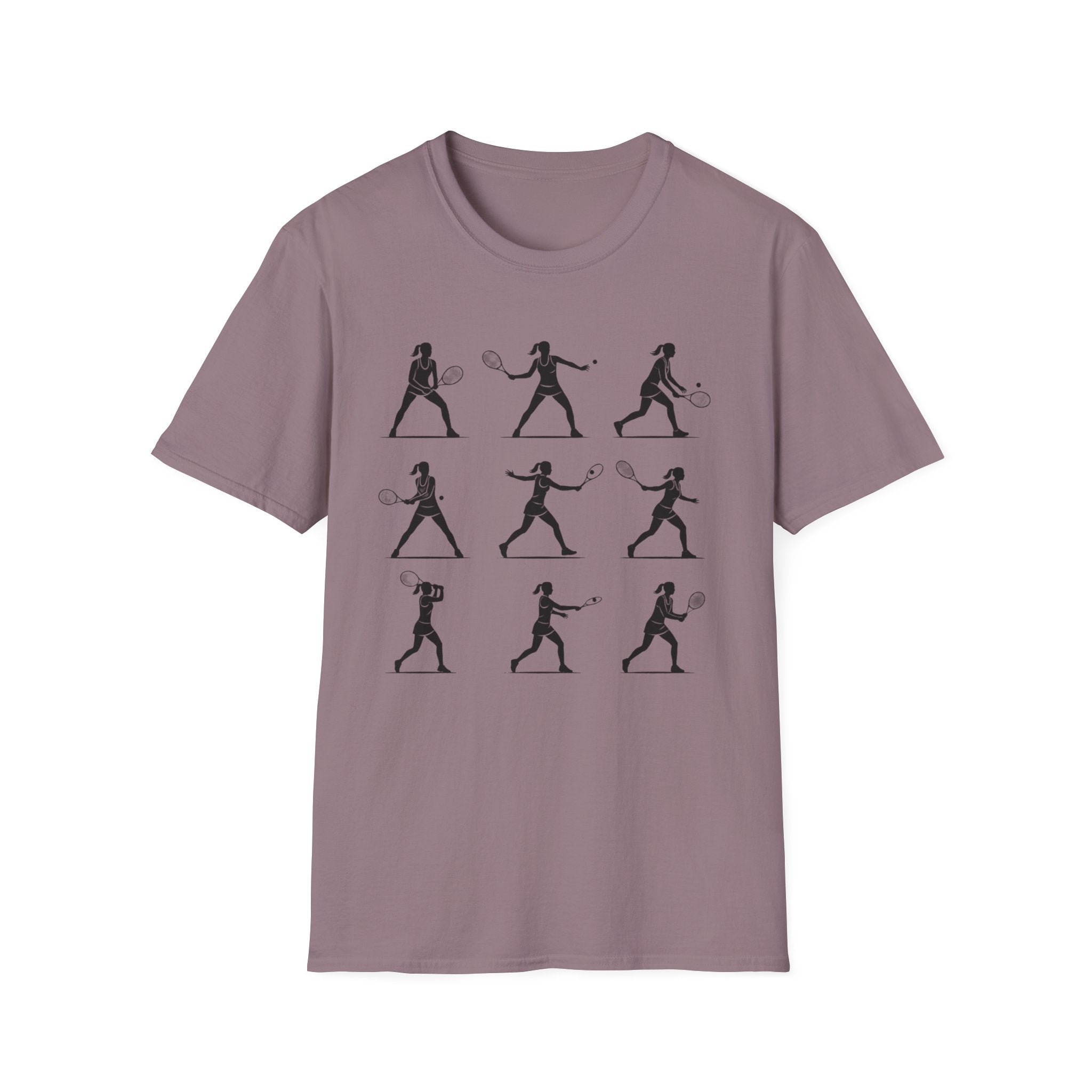 Tennis Silhouette Tee — Women's Tennis Player Pose Graphic T-Shirt