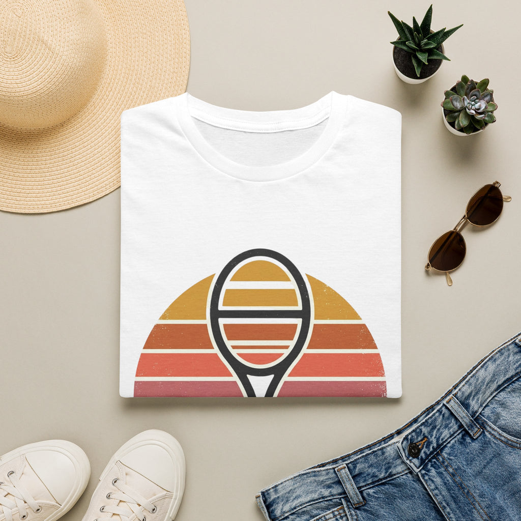 Tennis Racket Retro Sunset T-Shirt
