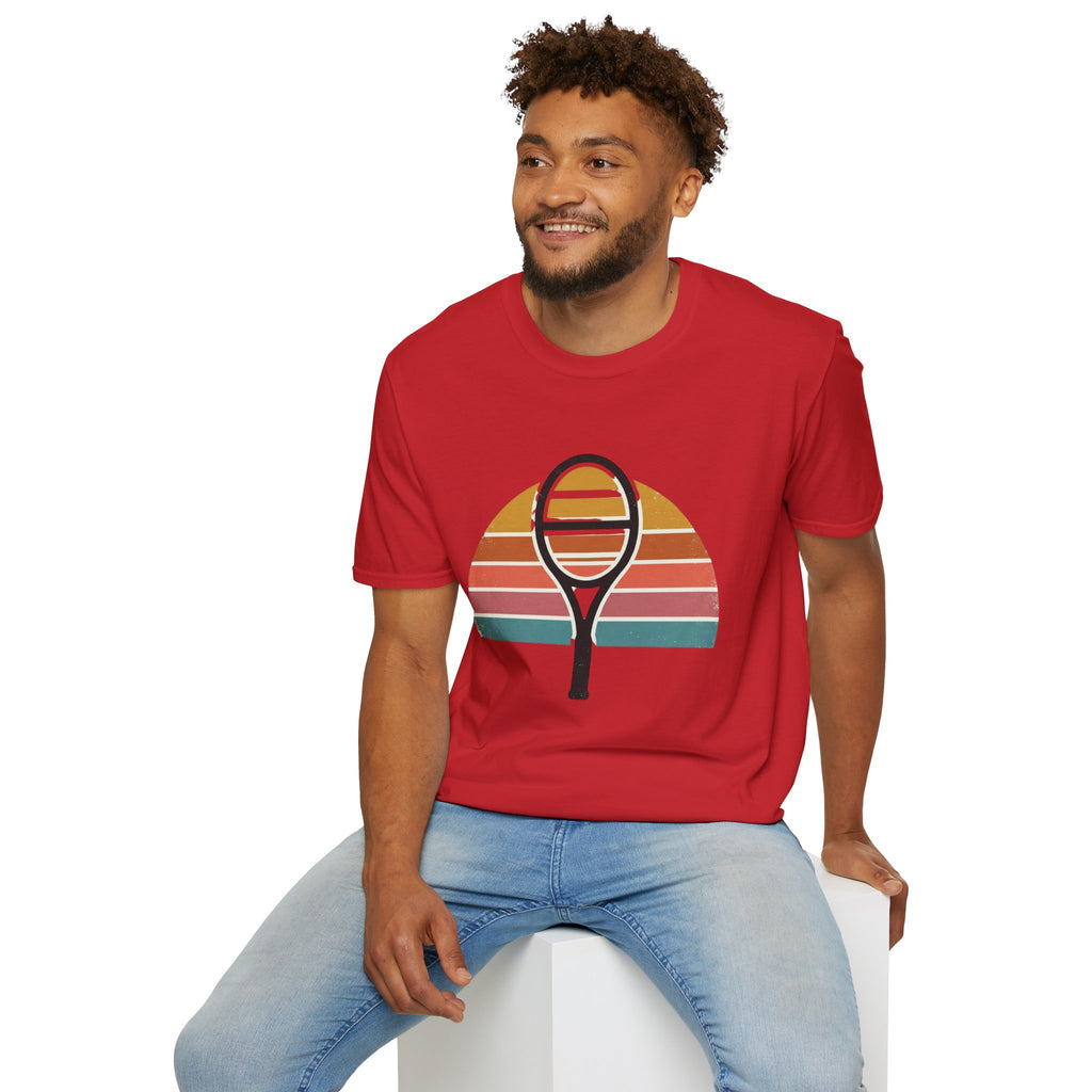 Tennis Racket Retro Sunset T-Shirt