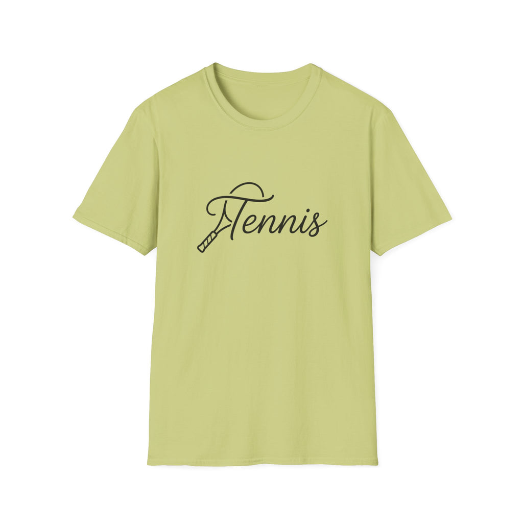 Tennis Script T-Shirt — Elegant Racket Design