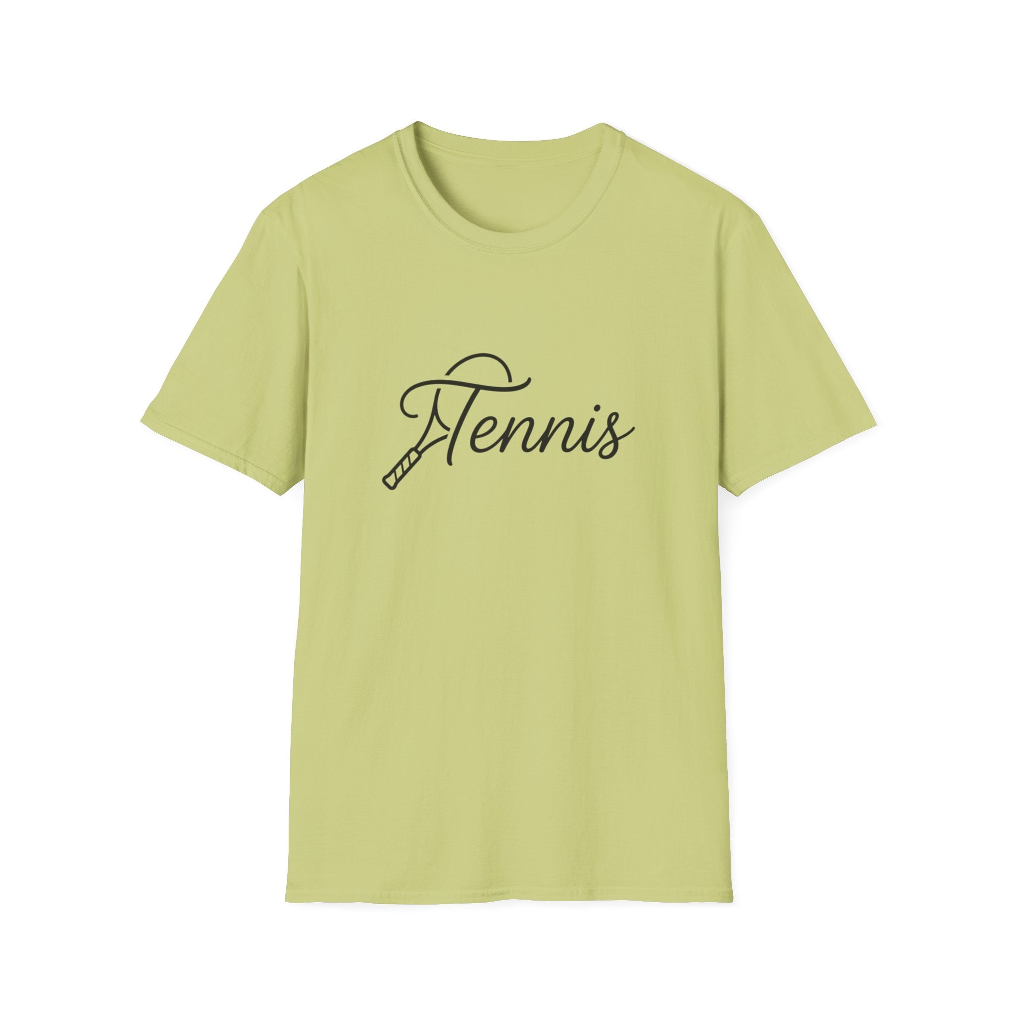 Tennis Script T-Shirt — Elegant Racket Design
