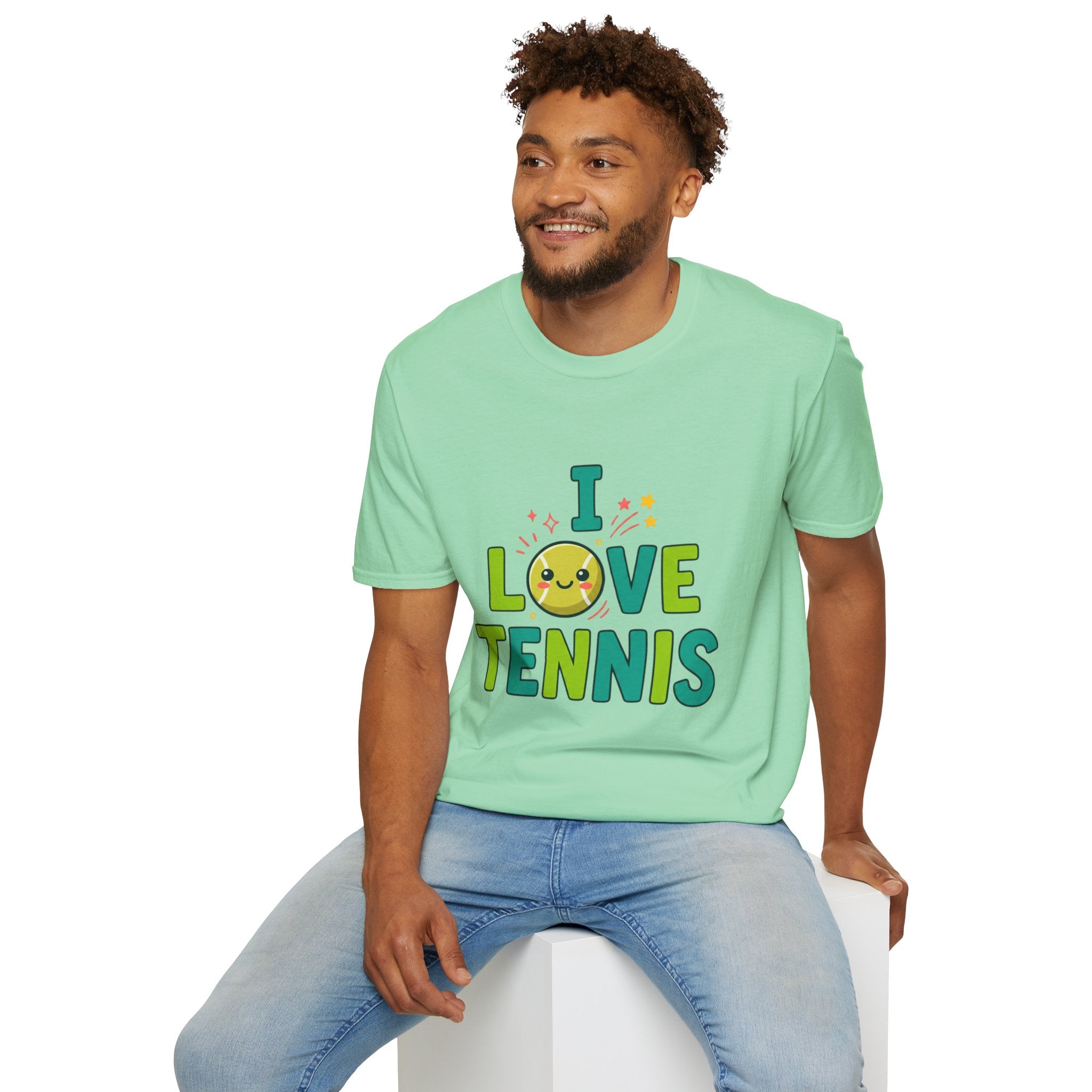 I Love Tennis T-Shirt — Cute Smiley Tennis Ball Tee for Players & Fans