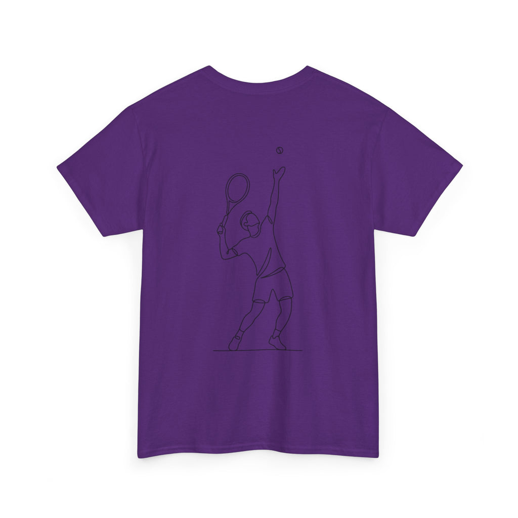 Tennis Serve Line Art Tee — Minimalist Tennis T-Shirt