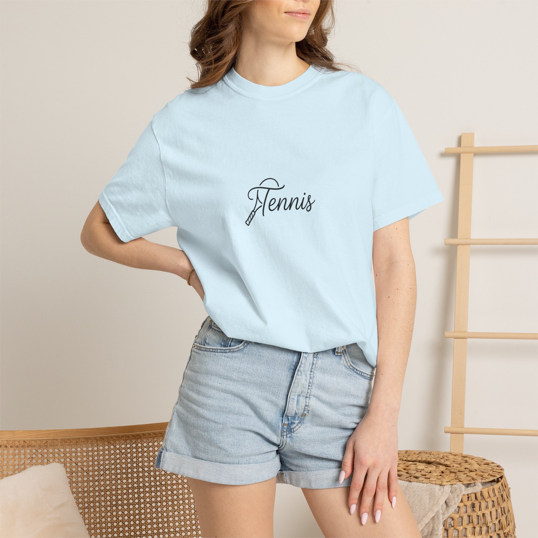 Tennis Script Tee — Minimalist Athletic Tennis T‑Shirt