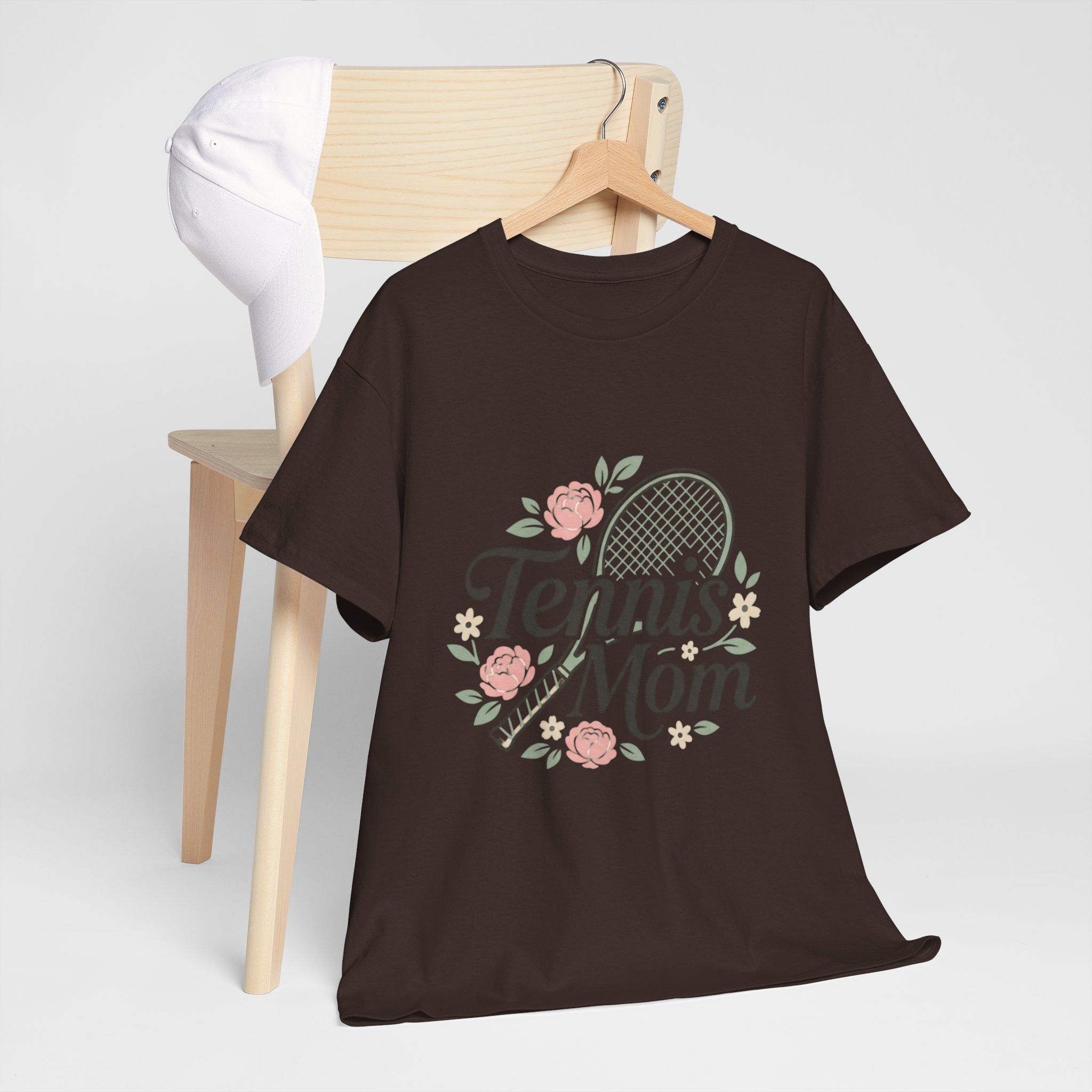 Tennis Mom T‑Shirt — Floral Tennis Racket Tee for Proud Sports Moms