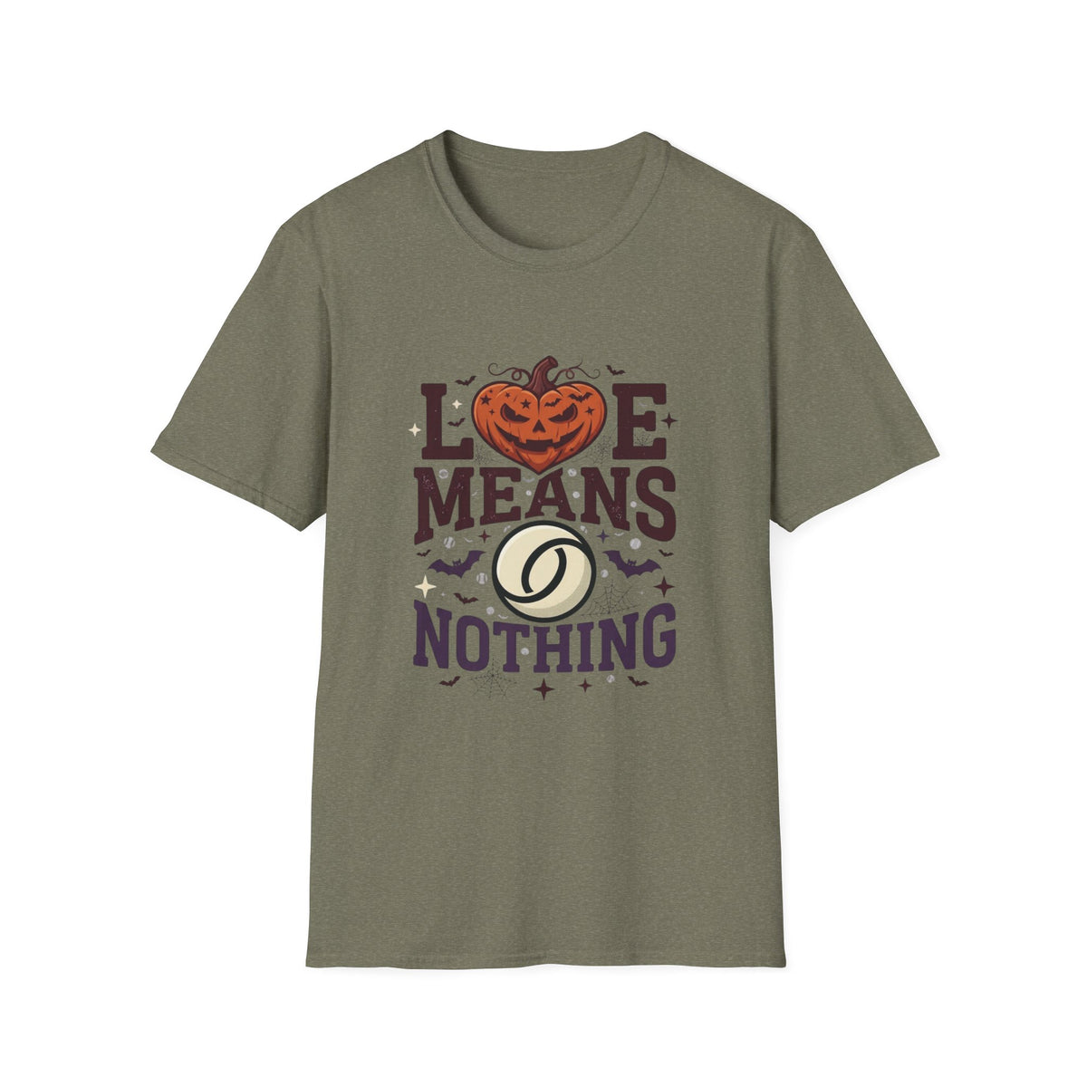T-Shirt — "Love Means Nothing" Halloween Pumpkin Graphic Tee
