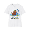 Dachshund Tennis T‑Shirt — "Tiny Legs, Big Serve" Cute Dog Tennis Tee