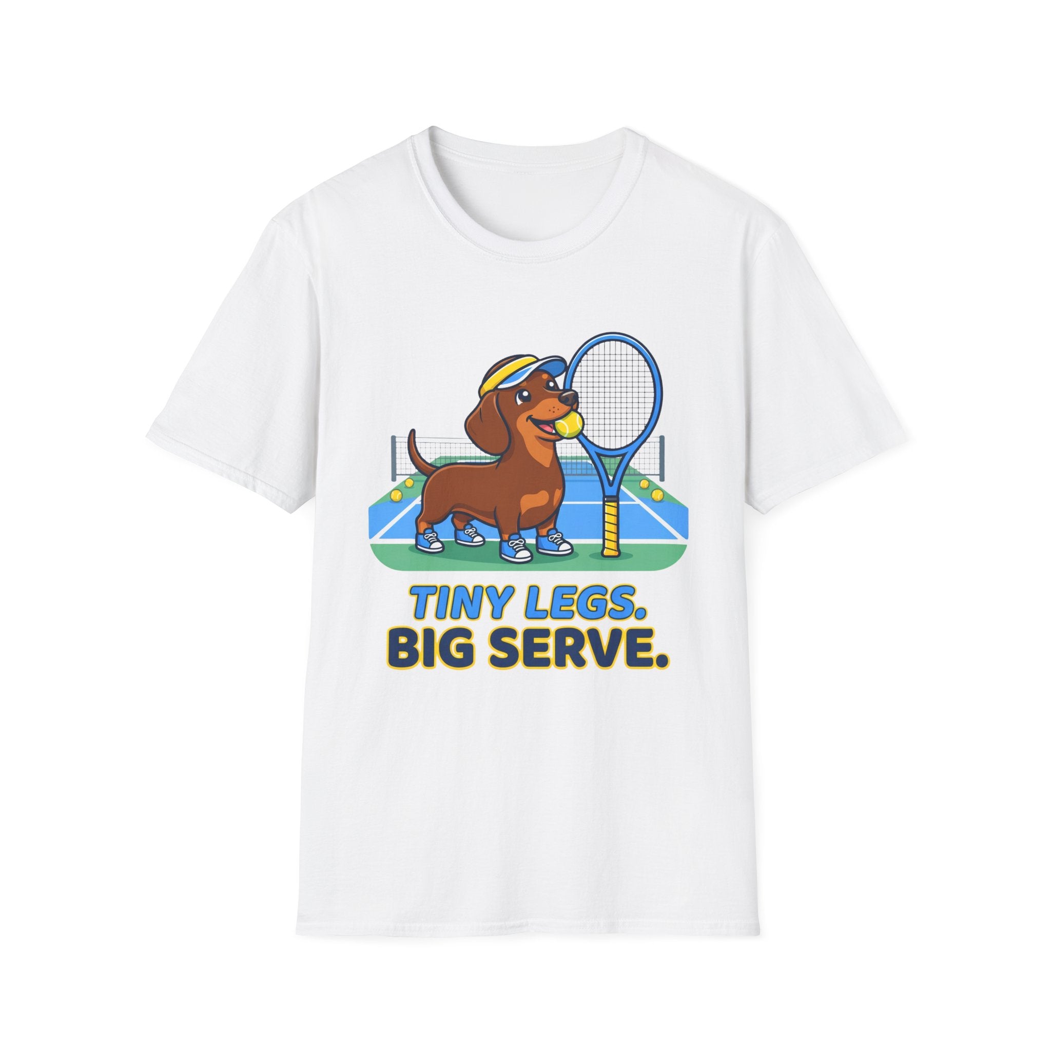 Dachshund Tennis T‑Shirt — "Tiny Legs, Big Serve" Cute Dog Tennis Tee
