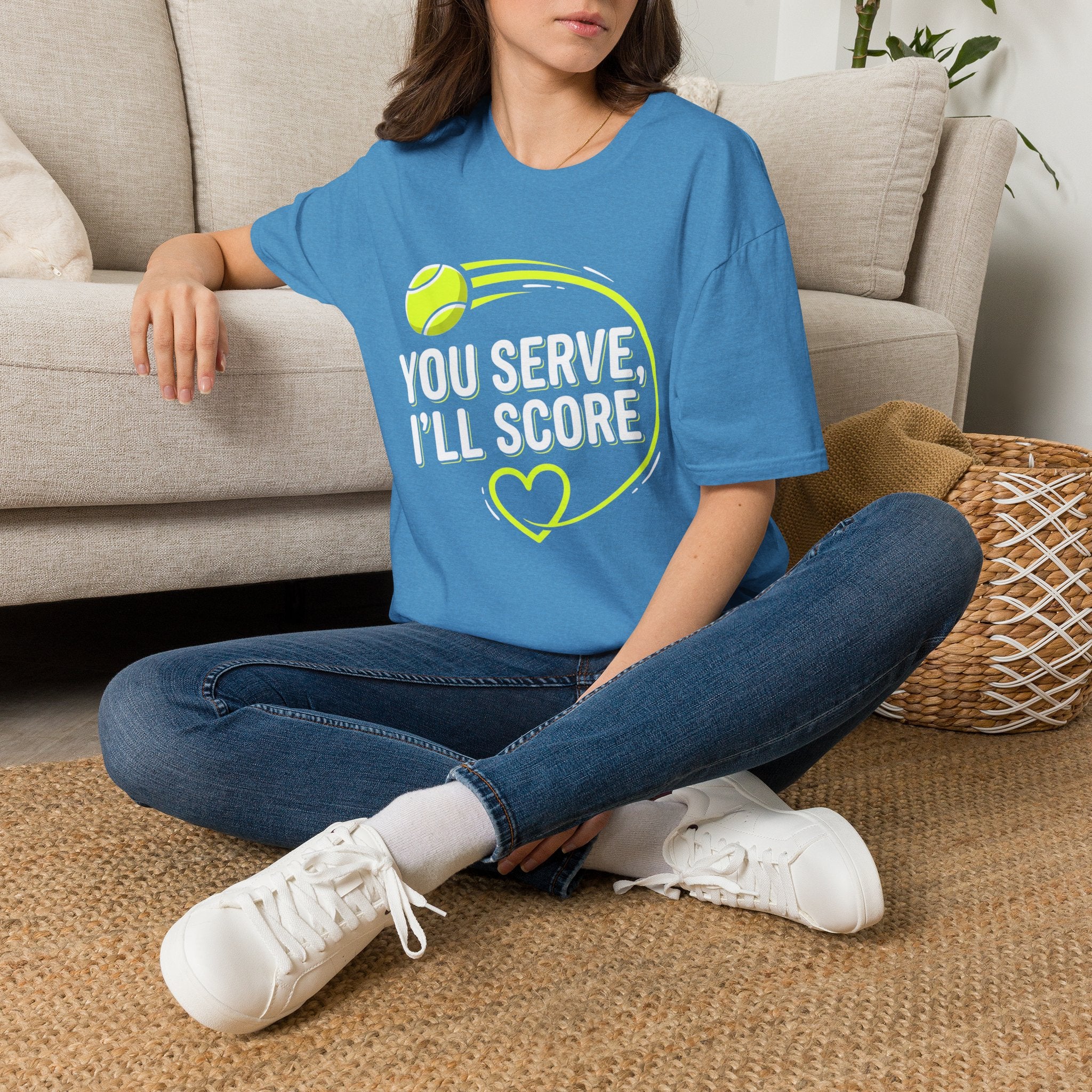 Funny Tennis Tee — "You Serve, I'll Score" Graphic T-Shirt