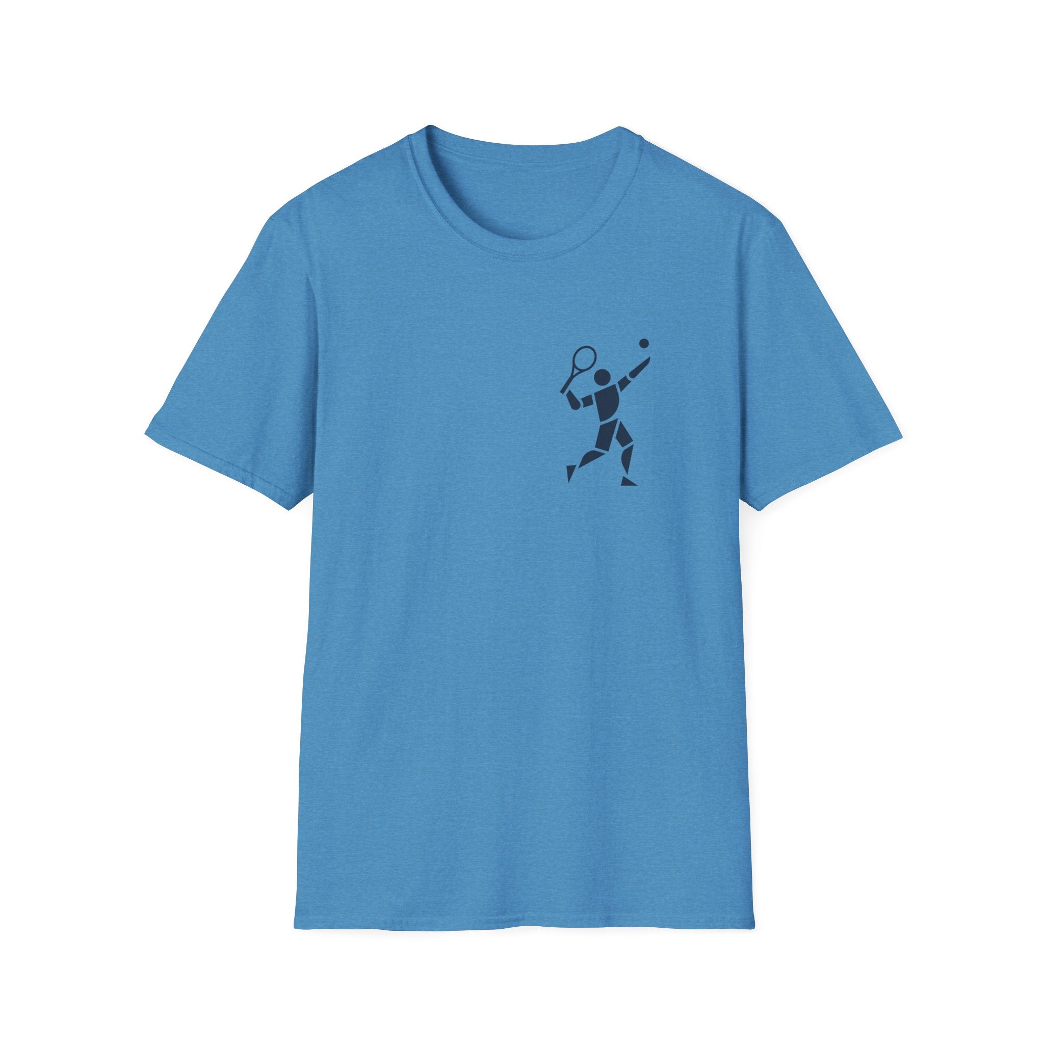 Tennis Player Minimalist T‑Shirt — Geometric Tennis Graphic Tee