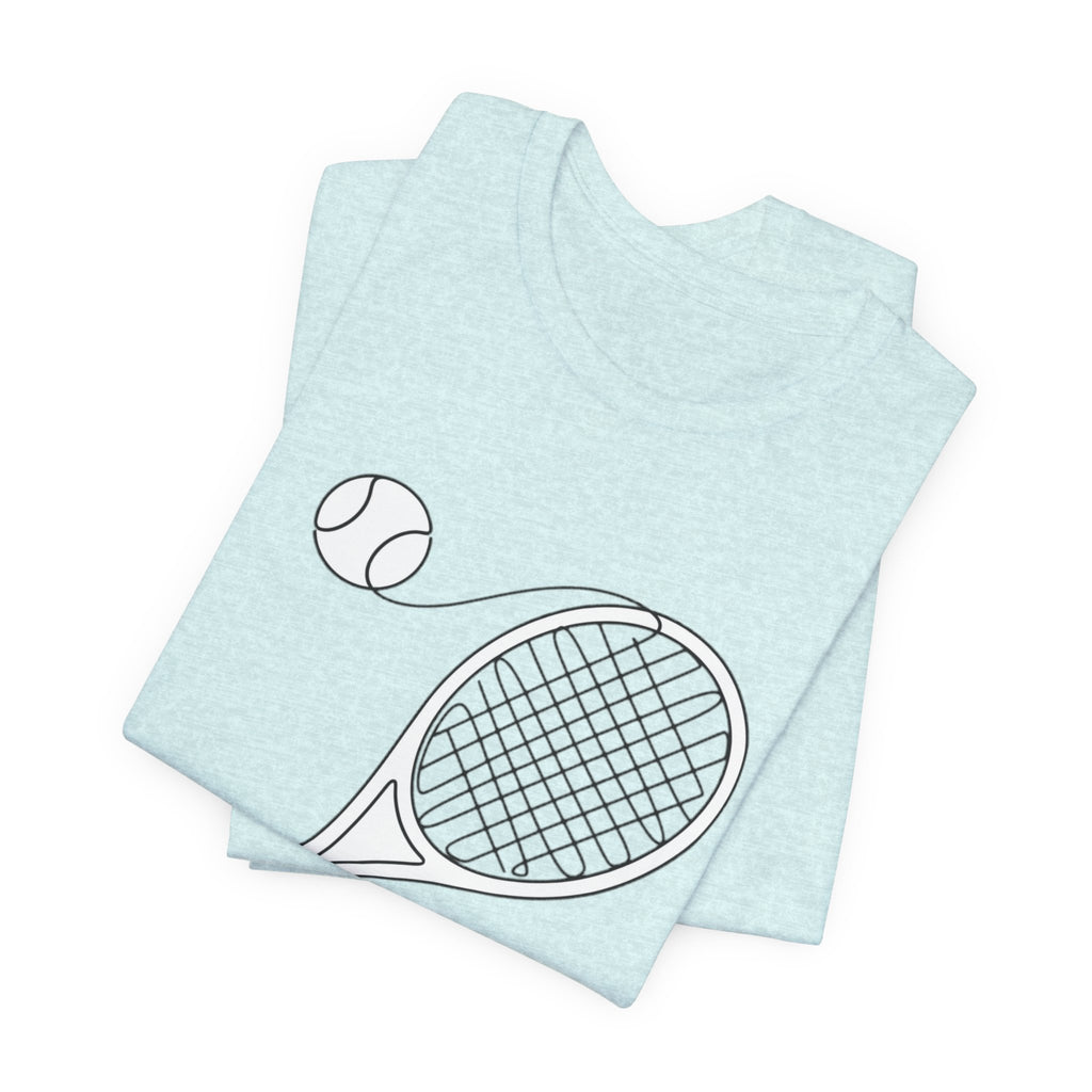 Tennis Racket & Ball Graphic Tee – Minimal Sports T‑Shirt for Players & Fans