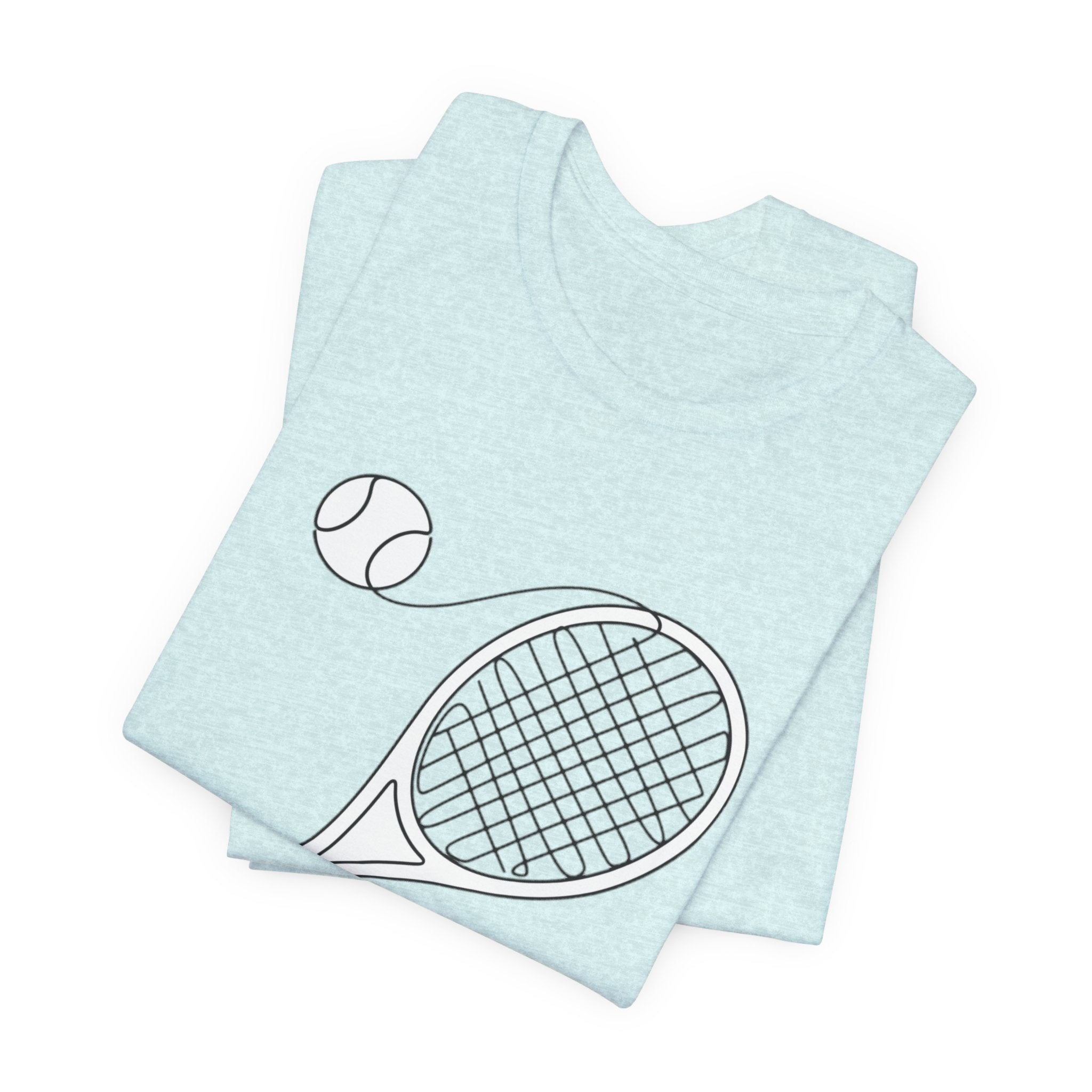 Tennis Racket & Ball Graphic Tee – Minimal Sports T‑Shirt for Players & Fans