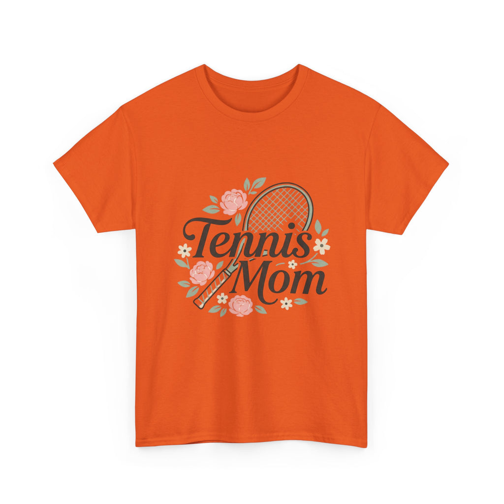 Tennis Mom T‑Shirt — Floral Tennis Racket Tee for Proud Sports Moms