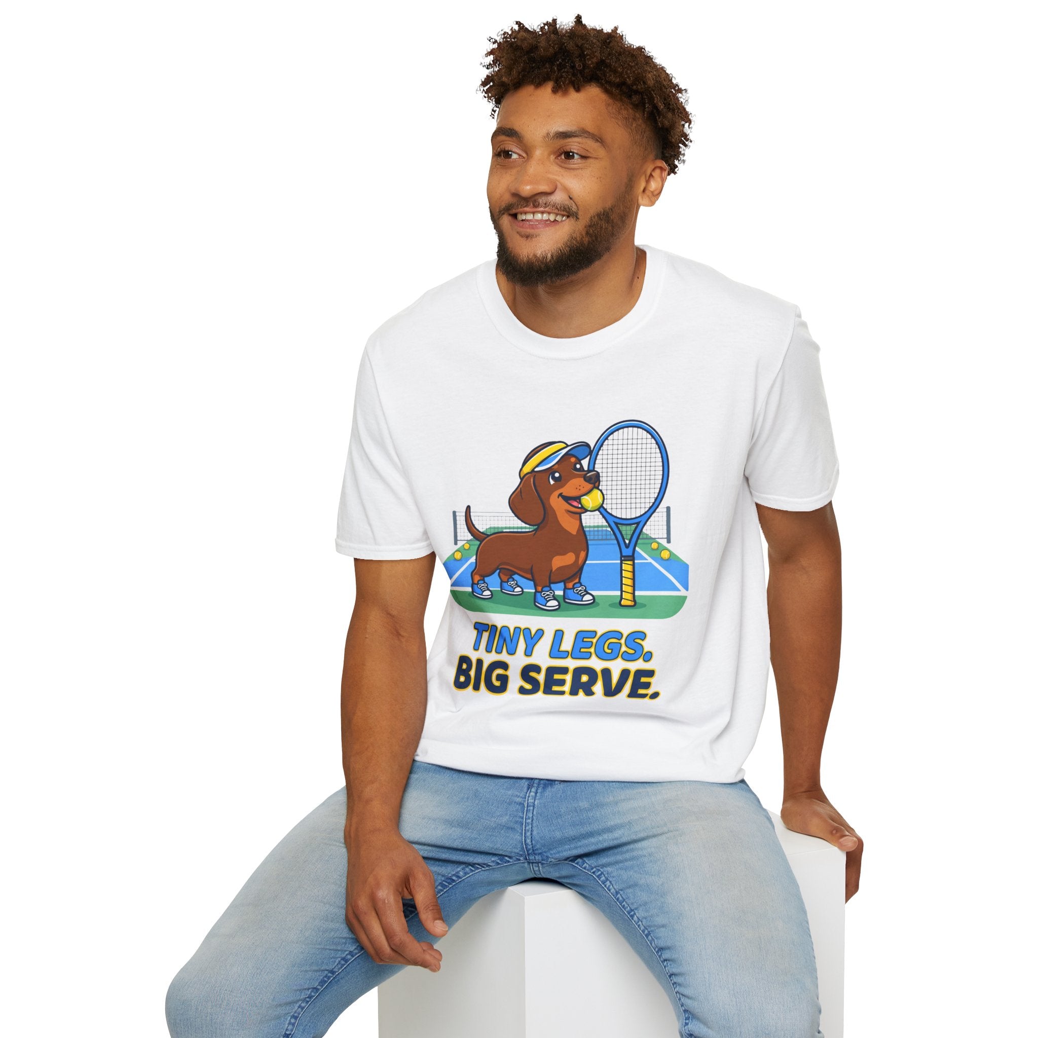 Dachshund Tennis T‑Shirt — "Tiny Legs, Big Serve" Cute Dog Tennis Tee