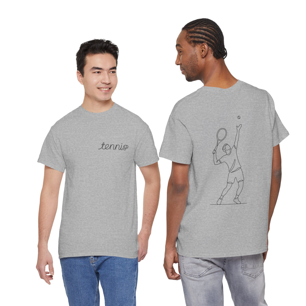 Tennis Serve Line Art Tee — Minimalist Tennis T-Shirt