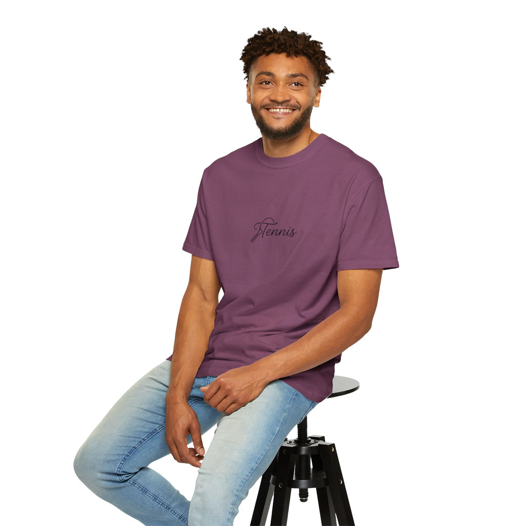 Tennis Script Tee — Minimalist Athletic Tennis T‑Shirt