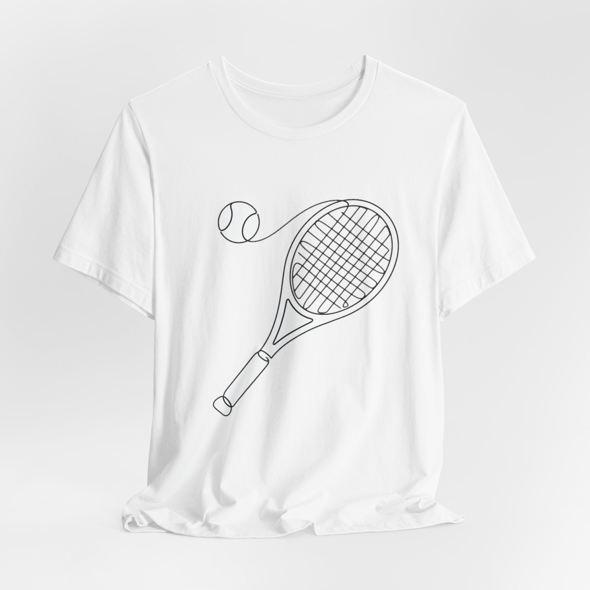 Tennis Racket & Ball Graphic Tee – Minimal Sports T‑Shirt for Players & Fans