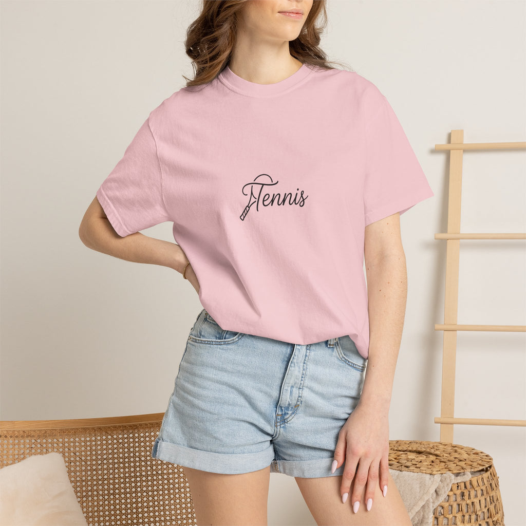 Tennis Script Tee — Minimalist Athletic Tennis T‑Shirt