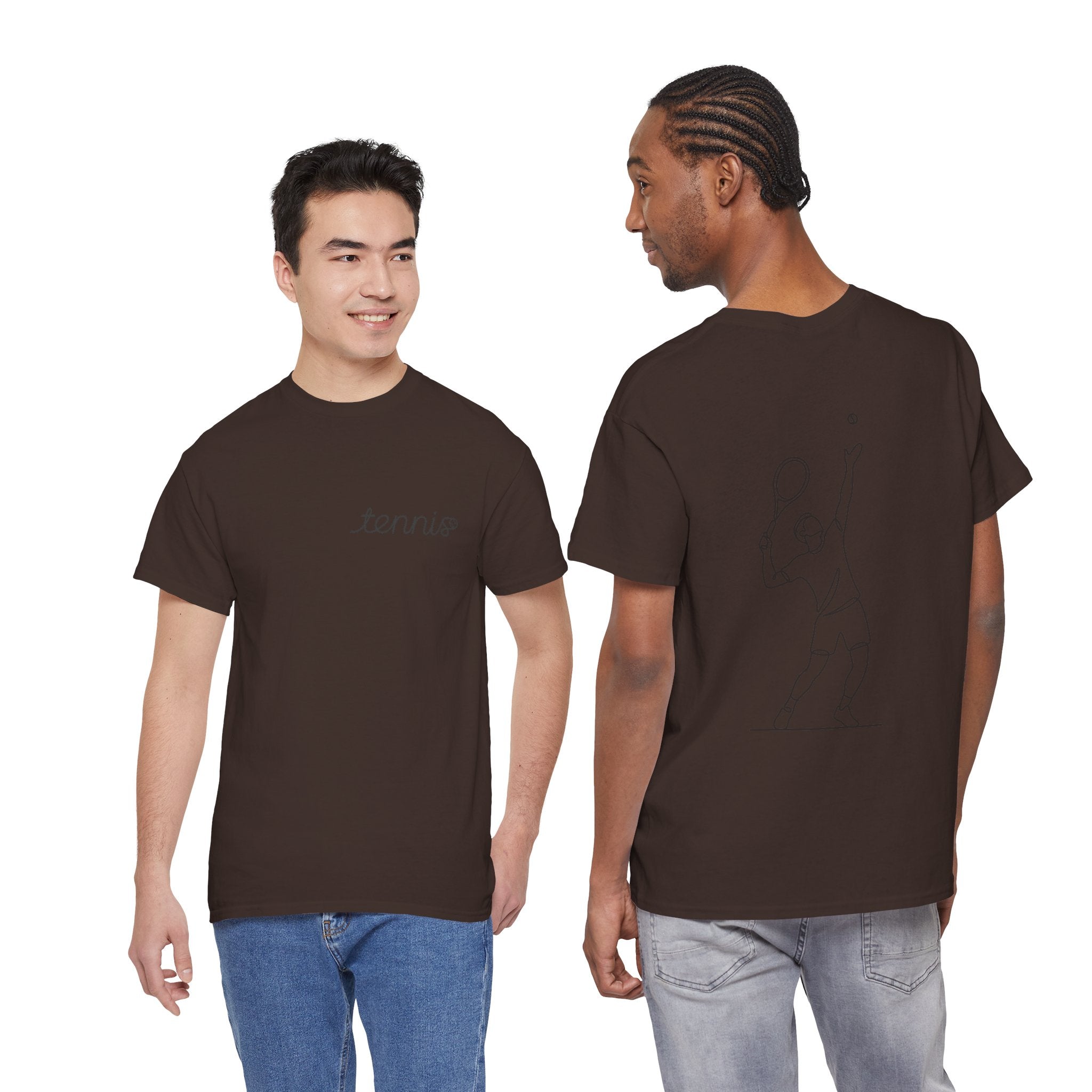 Tennis Serve Line Art Tee — Minimalist Tennis T-Shirt